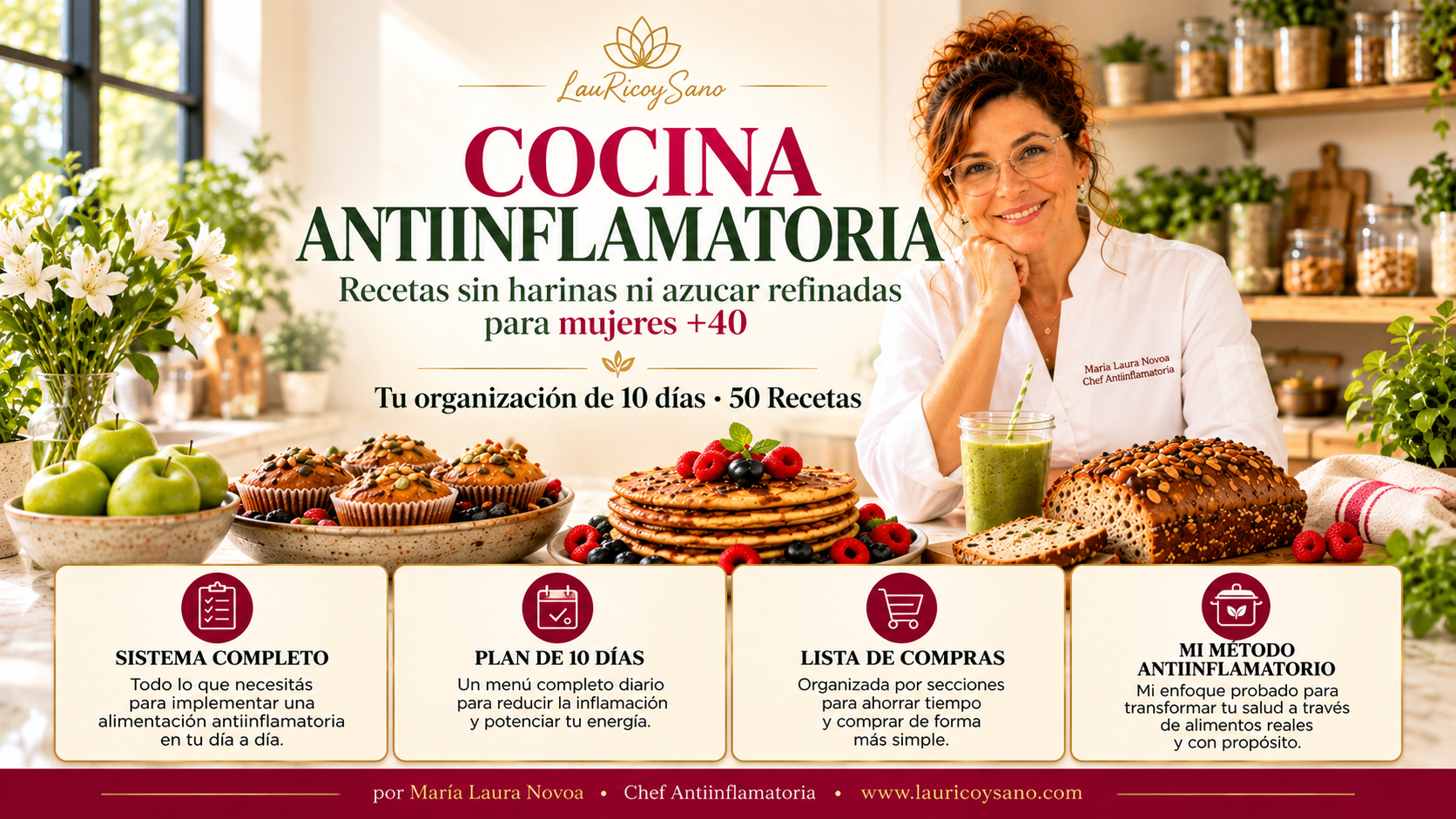 50 RECETAS ANTIINFLAMATORIAS SIN HARINAS REFINADAS